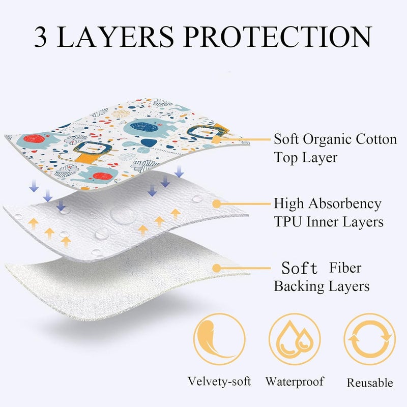 Tebery 2 Pack Baby Waterproof Bed Pad Washable Mattress Pad Mat, 31"x40" Large Underpads Bed Wetting Incontinence Cover for Kids/Adult/Pets - Image 3